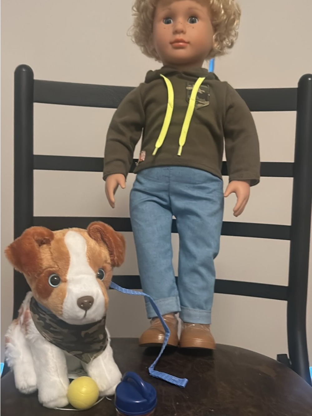 Our Generation Elliot Boy Doll in Olive Hoodie with Light Blue Jeans